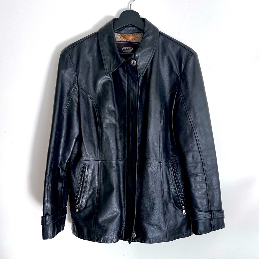 Coach Leather Jacket Black Size 8